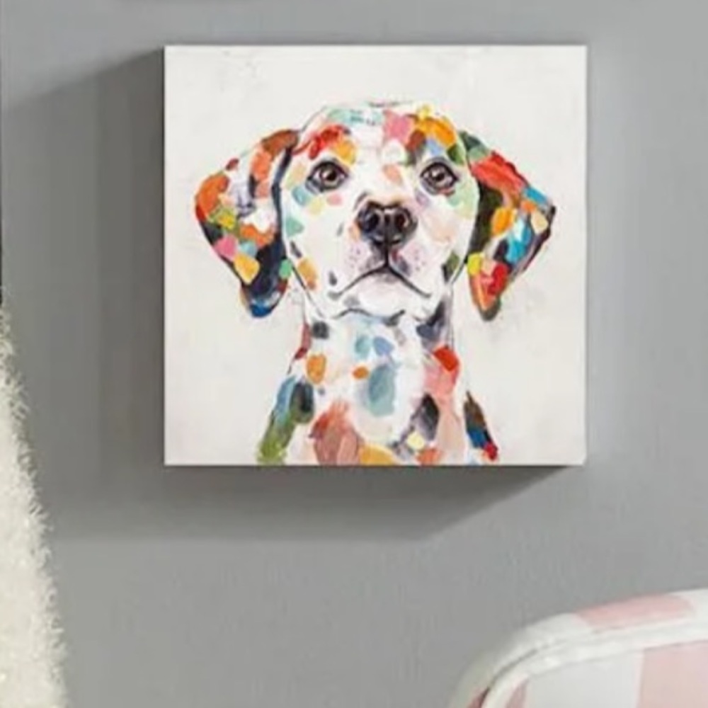 Rainbow Dog Portrait Canvas Wall Art, 12" - Picture 2 of 2